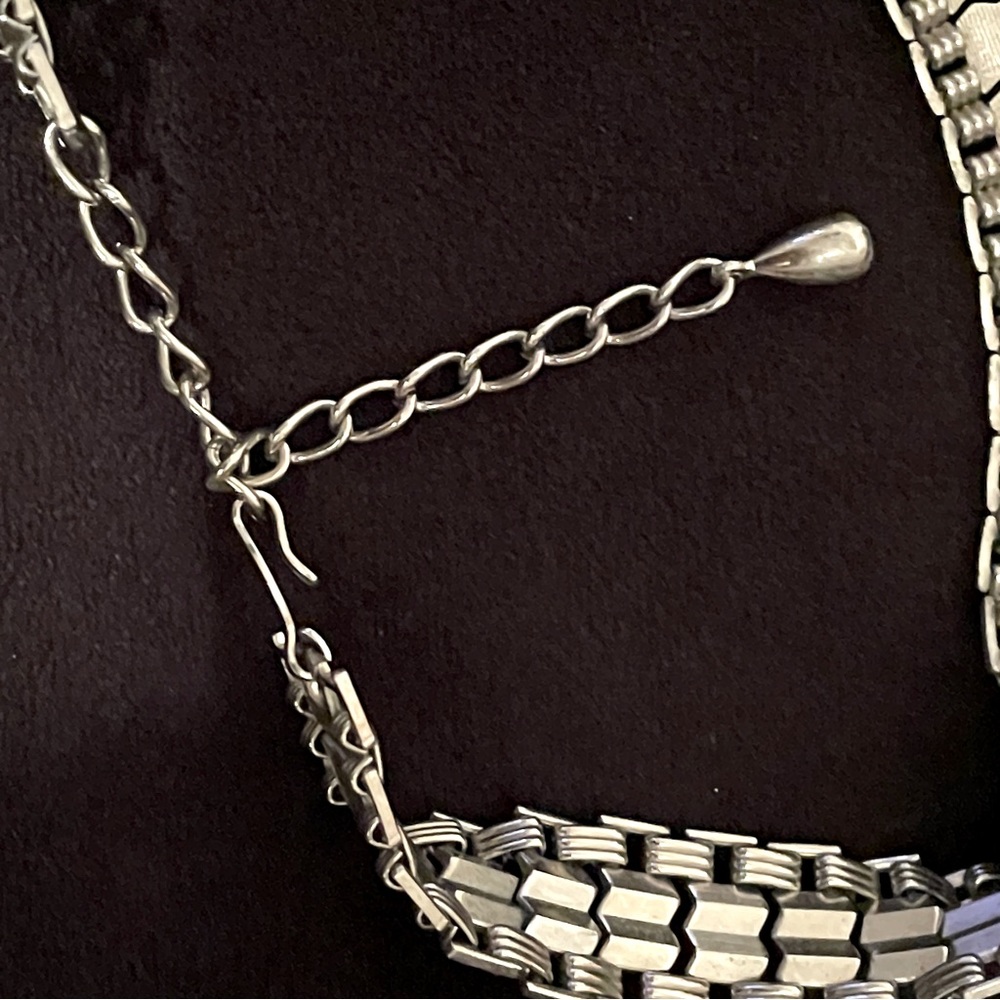 Women’s Silver Tone Chain Choker Necklace By Marino - Picture 4 of 5